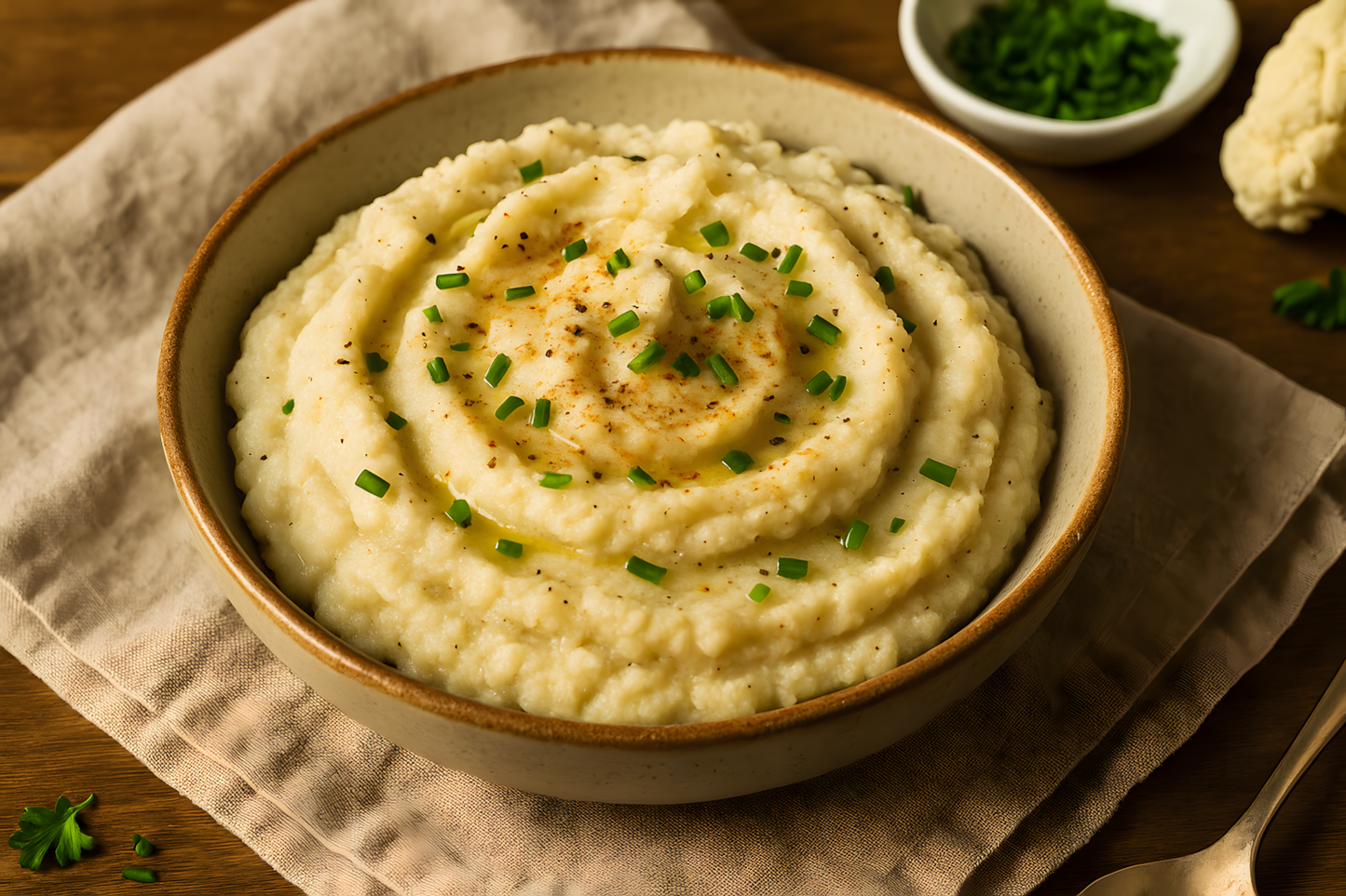 Almond Pulp Cheesy Cauliflower Mash