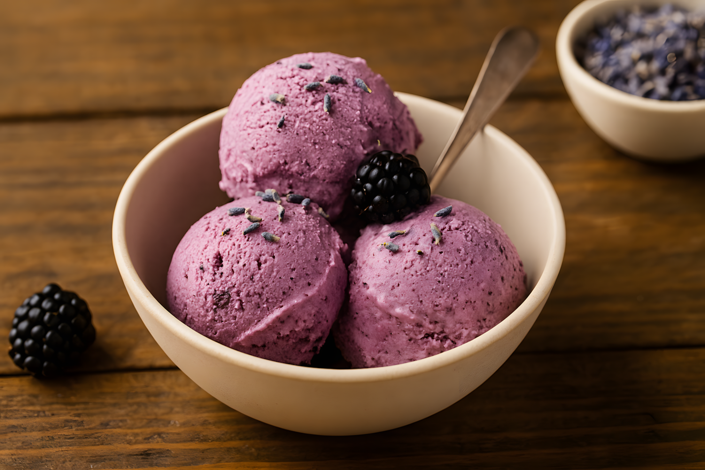 Blackberry Lavender Ice Cream