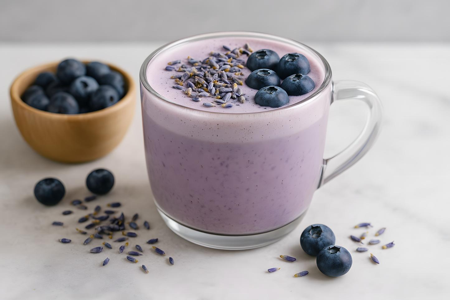 Blueberry Lavender Almond Milk Latte